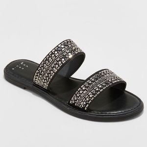 Never Worn‼️ Embellished Slide Sandals